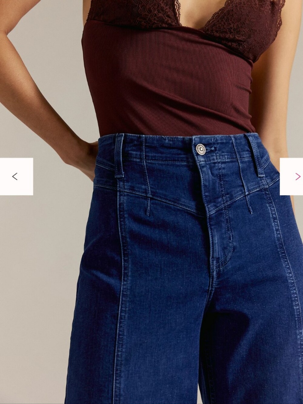 "FREE PEOPLE" Libre wide leg High-Waisted Women's Jeans - Dark Blue (29) - Picture 6 of 8